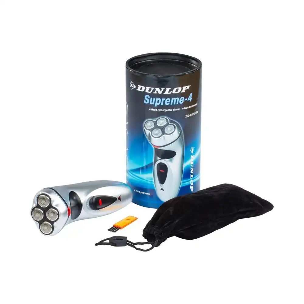 Rasoio Ricaricabile Dunlop Supreme con Testina da Taglio a 4 Fasi Rasatura Barba