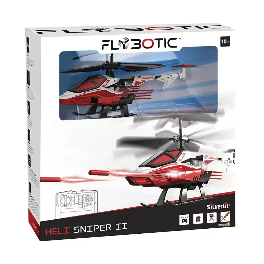 Flybotic Heli Sniper II Elicottero Radiocomandato Spara-Missili 3 Canali 10+