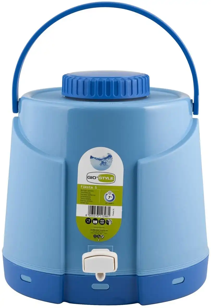 Thermos Contenitore Bottiglia Termica Con Rubinetto e Maniglia 5lt 27x29x28cm