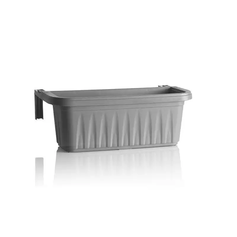Fioriera Balcone Balconiera 50 Cm In Plastica Regolabile Rondine Grigio Bama