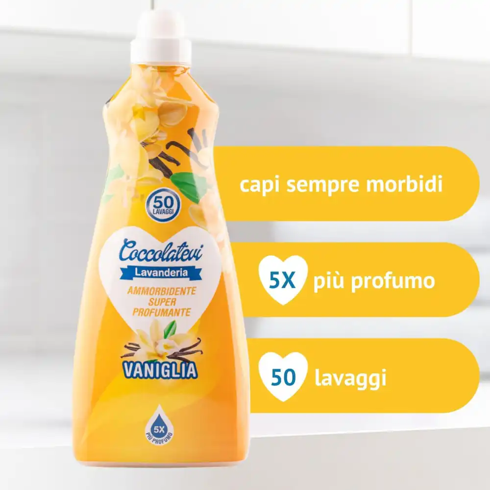 4x Coccolatevi Lavanderia Ammorbidente Super Profumante Vaniglia 4x1250ml