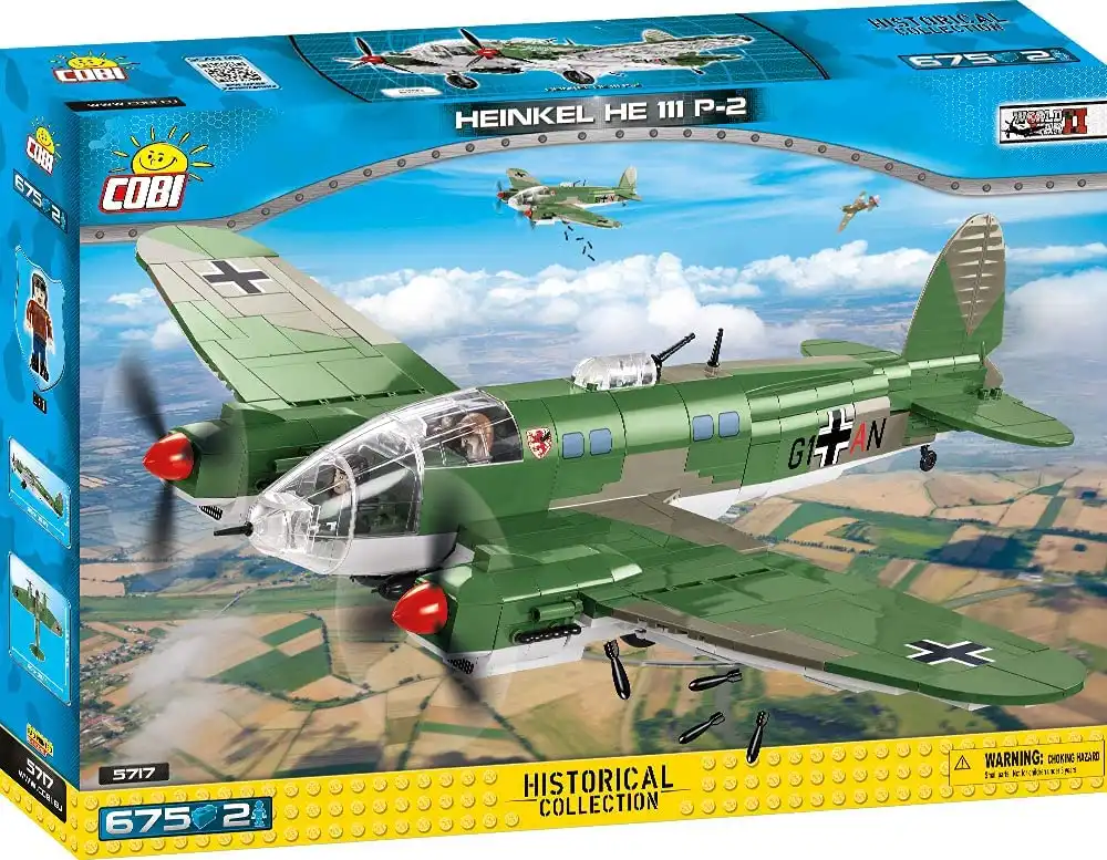 Set Costruzioni Cobi 725pz Riproduzione Aereo HC WWII/5717/HEINKEL HE 111P-2