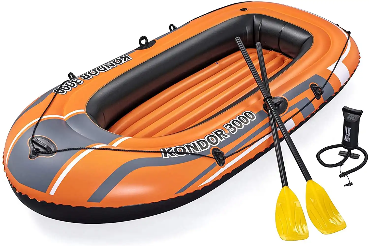 Canotto Gonfiabile Gommone 220x141cm 2 Posti Mare Kondor 3000 con Remi e Pompa