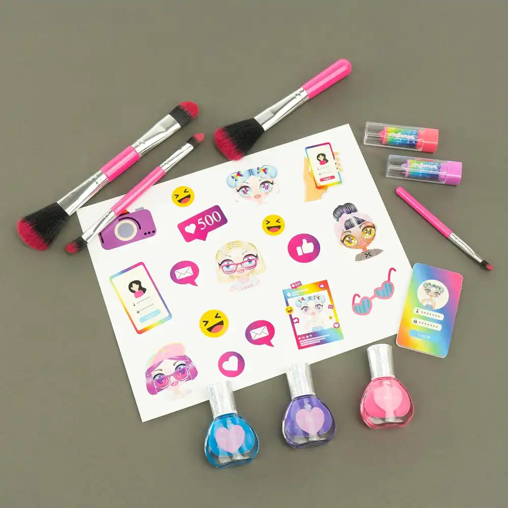 Influencer Selfie Ring Case Valigetta Make Up & Unghie Scintillante Età 6+