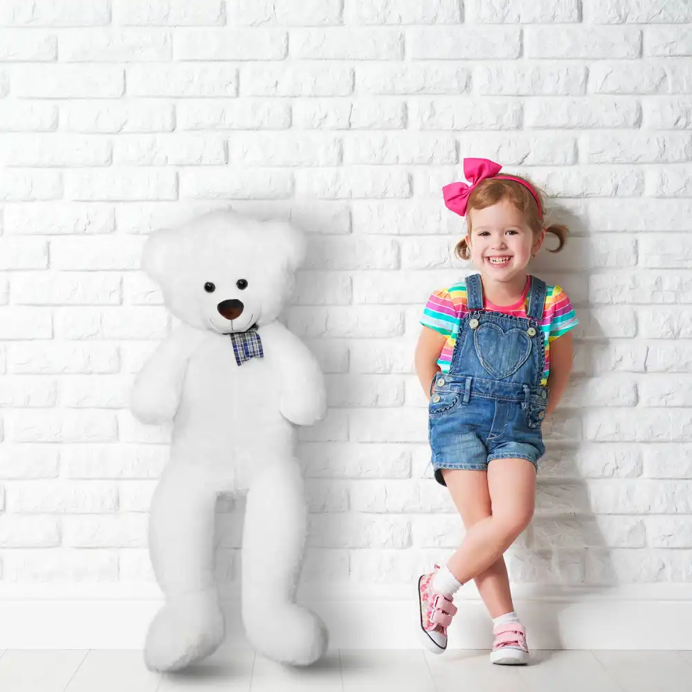 Peluche Orso Gigante XL Alto 100cm Pupazzo Bambini Orsacchiotto Morbido Crema