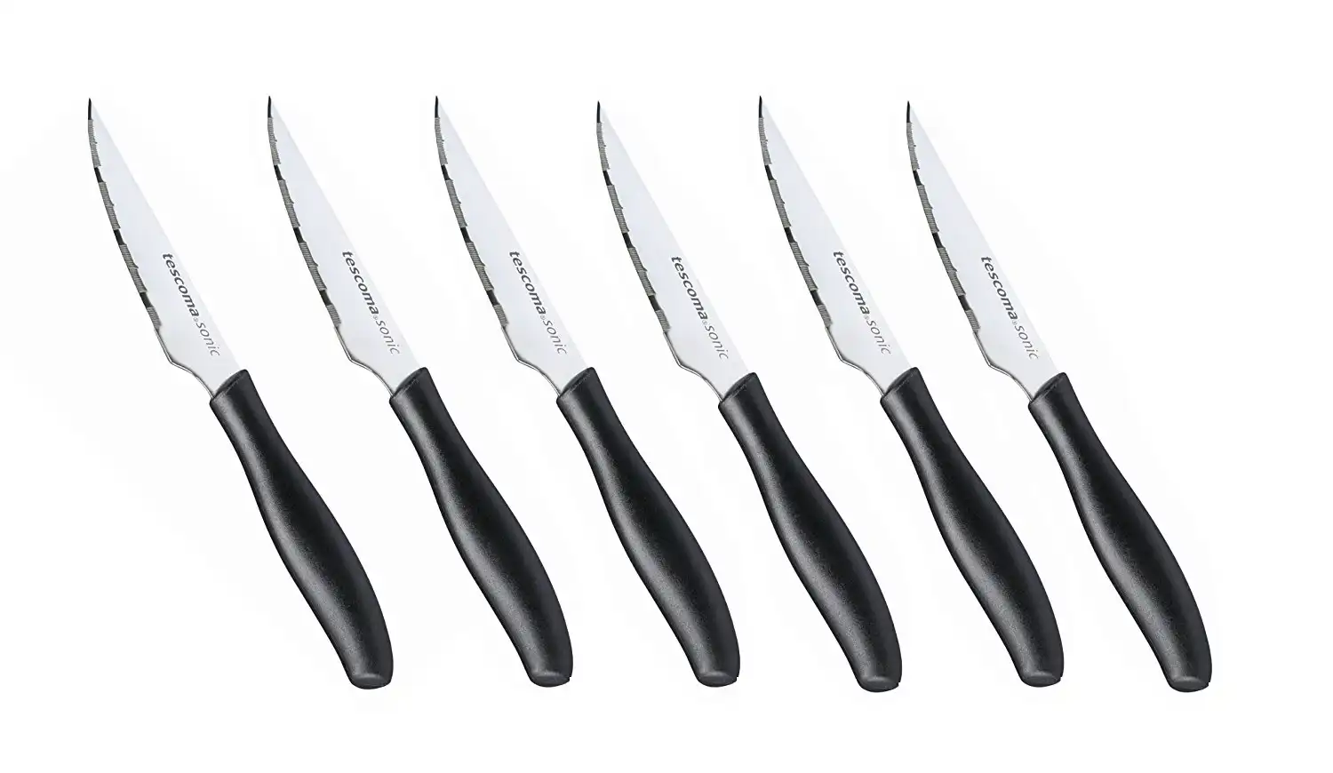Sonic Set Coltelli da Bistecca 10Cm 6Pz Nero - Tescoma