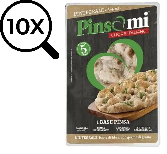 10x Pinsami Pinsa Integrale da 230g Fonte di Fibre Con Germe di Grano