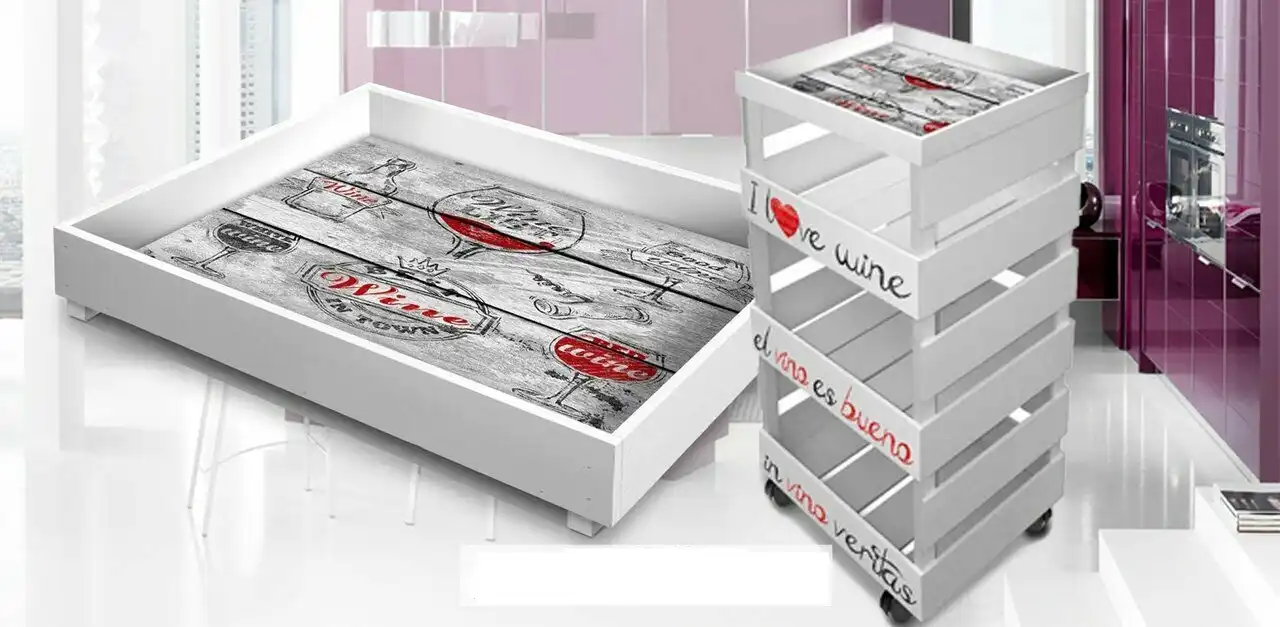 Carrello Da Cucina Multiuso Con Vassoio Trolley Box Con Ruote 30X40X90 Cm