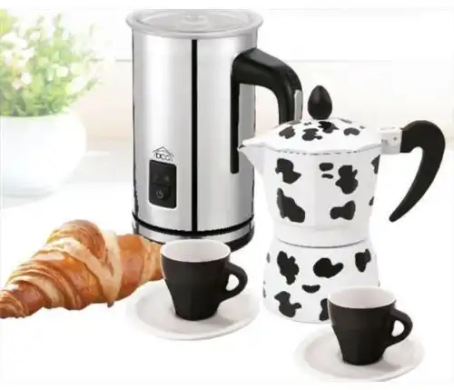 Montalatte Dcg Kit Colazione Bianco Nero Caffettiera Moka Tazze Tazzine WK6299B