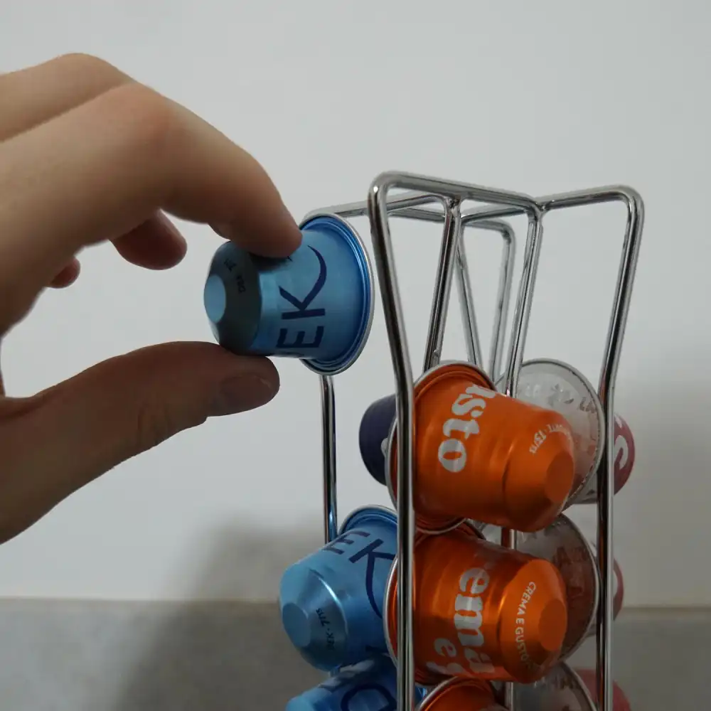 Stand Portacapsule Caffe' Girevole Verticale 40Pz Adatto per Nespresso e Simili