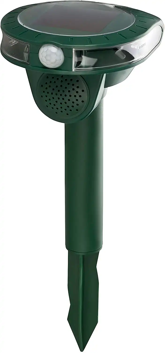 Repellente Scaccia Talpe e Animali a Ultrasuoni Con Pannello Solare Verde