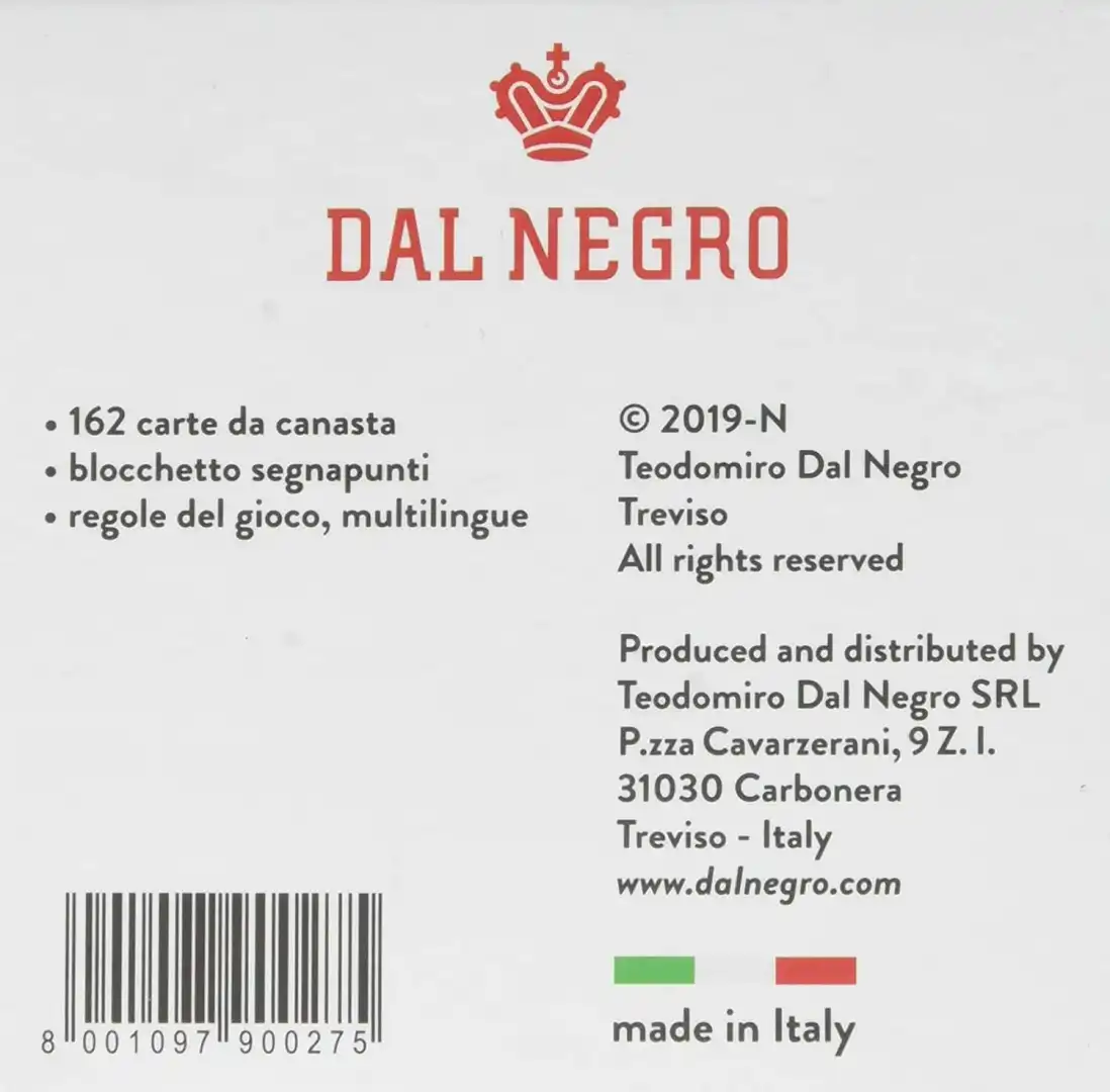 Set 162 Carte da Gioco Canasta Edizione Lusso con Segnapunti Multilingue