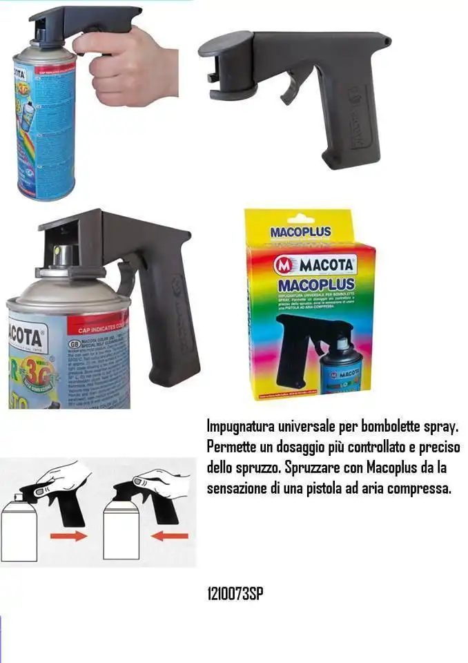 Impugnatura a Pistola Per Bombolette Spray Universale Professionale Macoplus