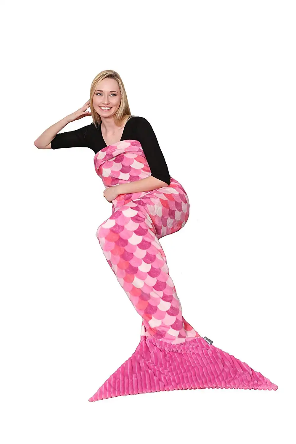 Coperta Sirena In Morbido Pile Soffice e Calda Plaid Lungo 200 Cm Lilla Natale