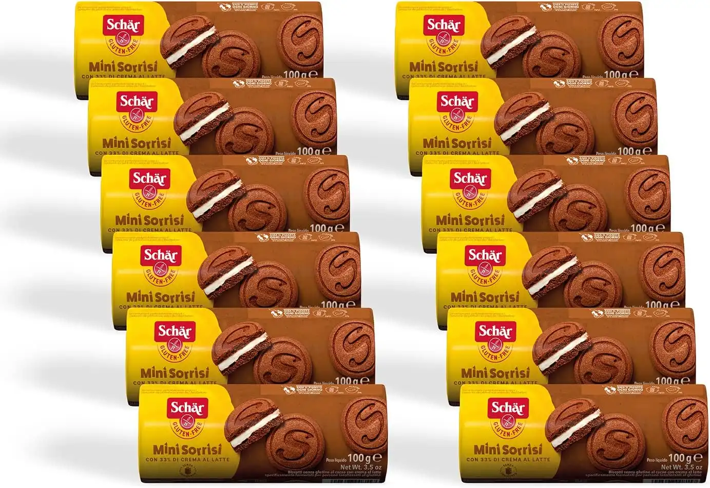12x Schar Gluten Free Biscotti al Latte Mini Sorrisi Senza Glutine 12x100gr