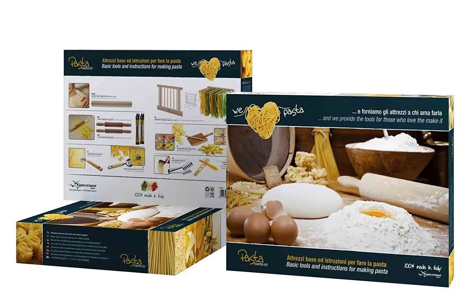 Set di attrezzi e strumenti da cucina per preparare preparazione pasta fatta in casa