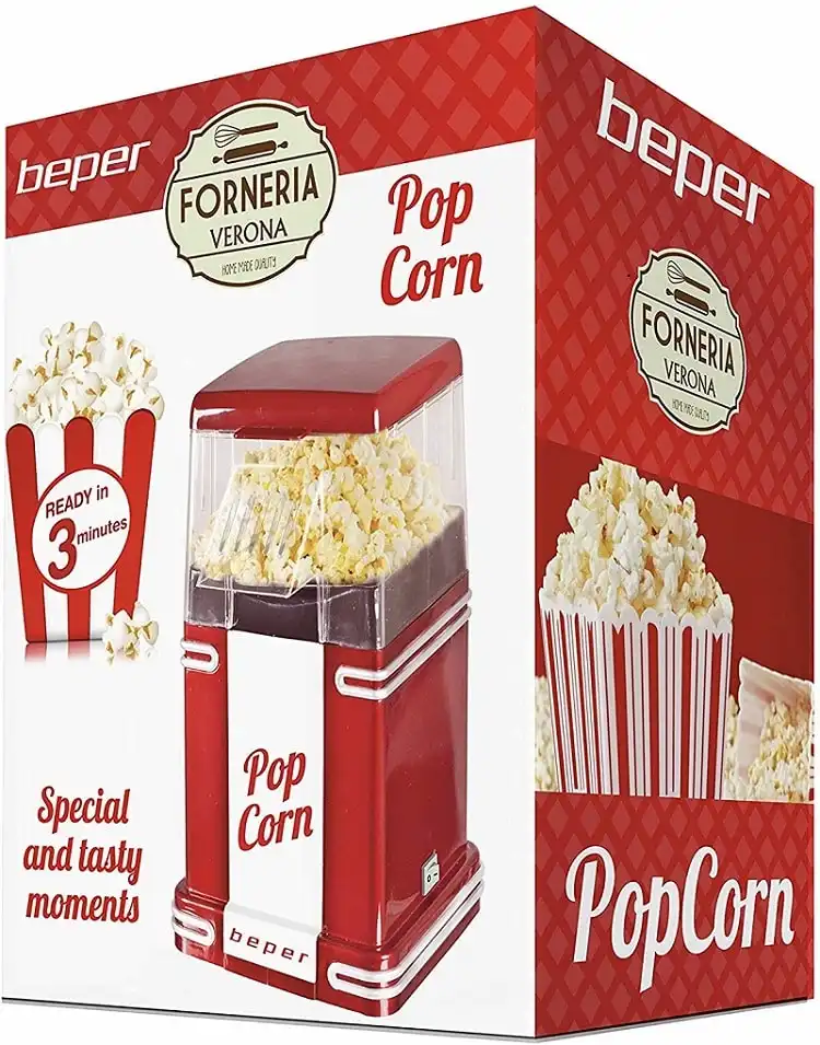 Macchina Per Pop Corn Elettrica ad Aria 1200W Cuoci Popcorn Beper 90.590