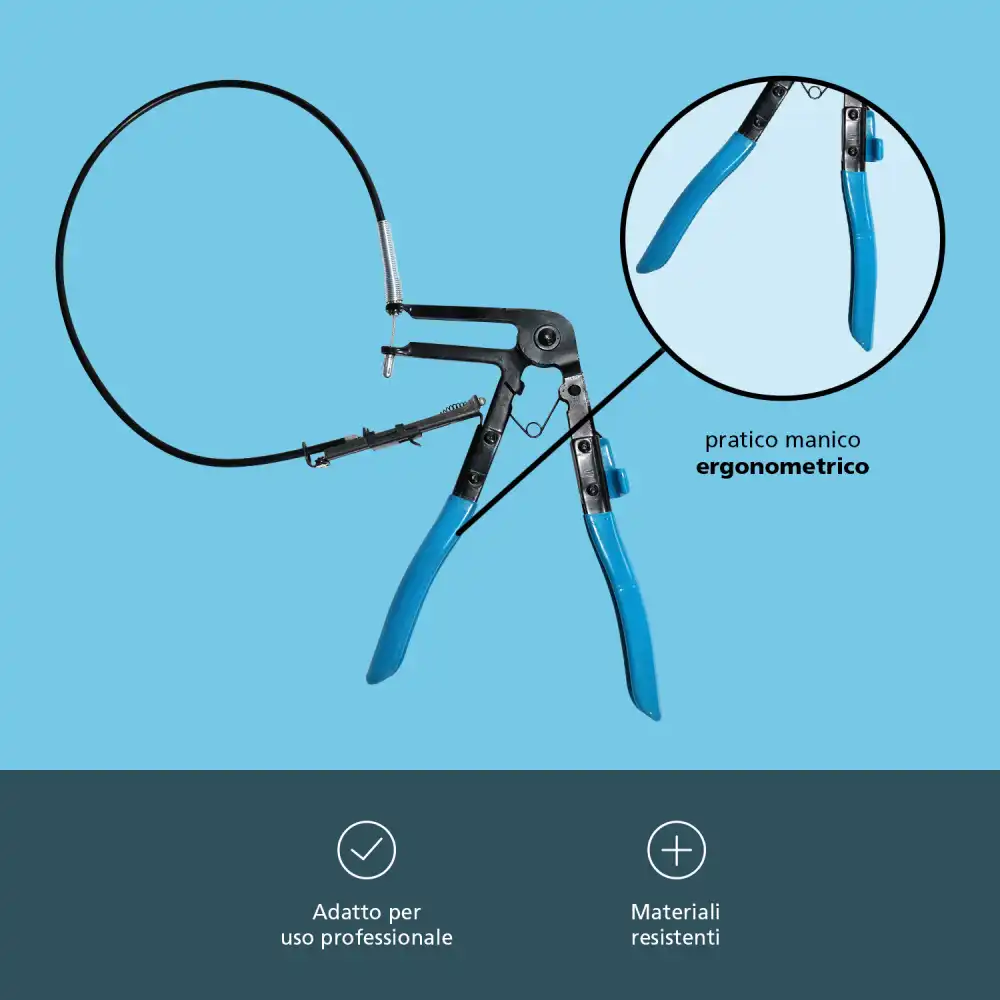 Pinza Per Fascette Con Prolunga Flessibile a Testa Orientabile 360 Gradi