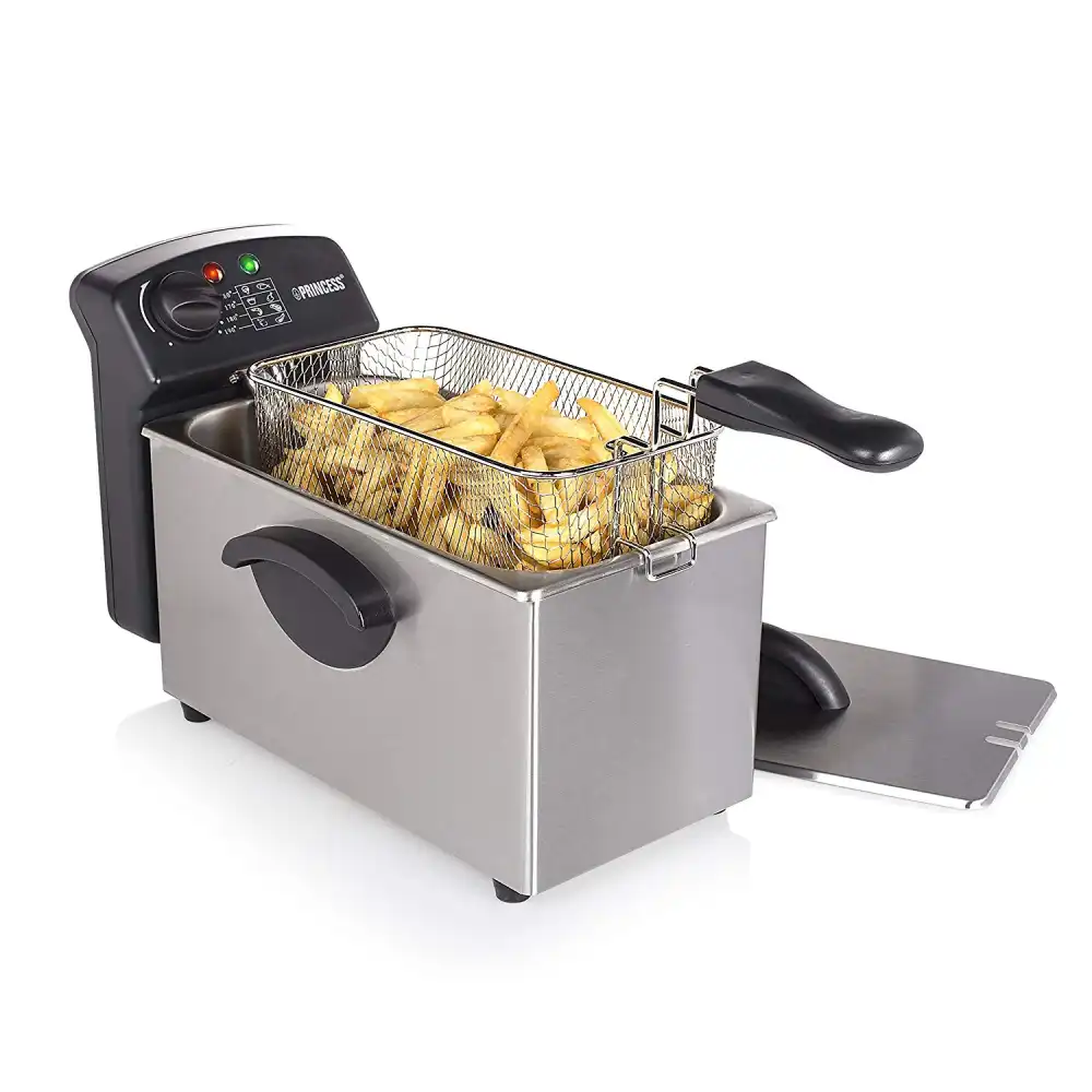 Friggitrice Elettrica in Acciaio Inox 3 Lt 2000W Termostato Regolabile 190 Gradi
