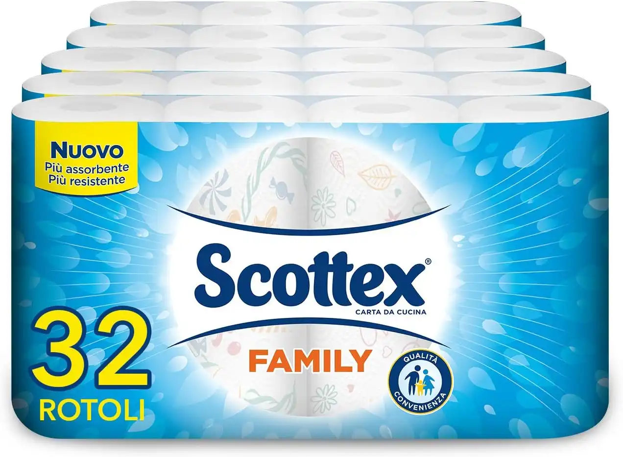 Scottex Casa Family Carta da Cucina Confezione da 32 Rotoli