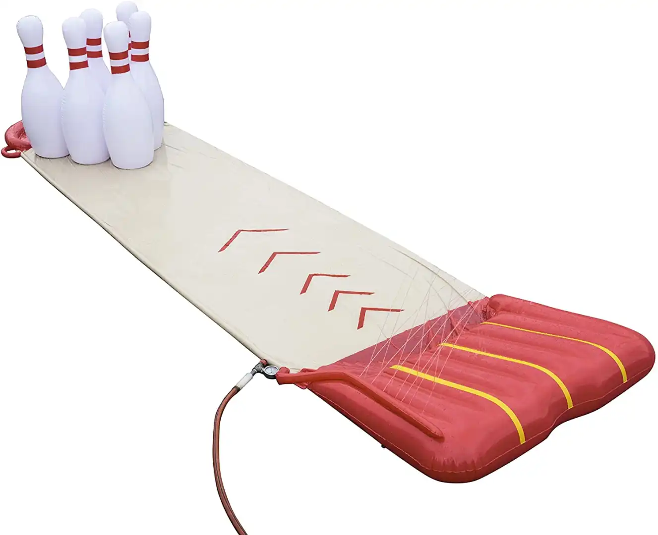 Scivolo Bowling ad Acqua Con Rampa di Lancio 6 Birilli Giganti Gonfiabili 549cm