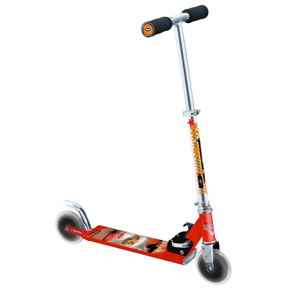 Monopattino alluminio pieghevole 2 ruote rosso manubrio regolabile cars disney