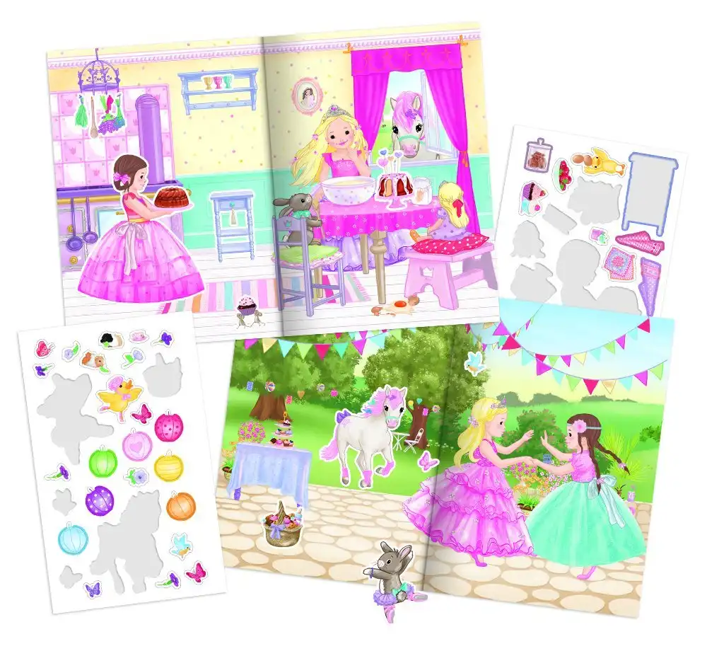 Top Model Album Colorare Crea Con Sticker e Sagome Style Princess 48257