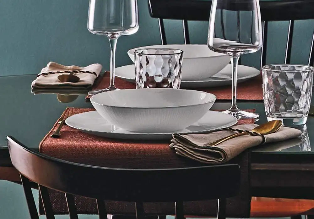 Servizio Di Piatti 36Pz Per 12 Persone Rocco Bormioli Coconut Bianco Fondi Piani