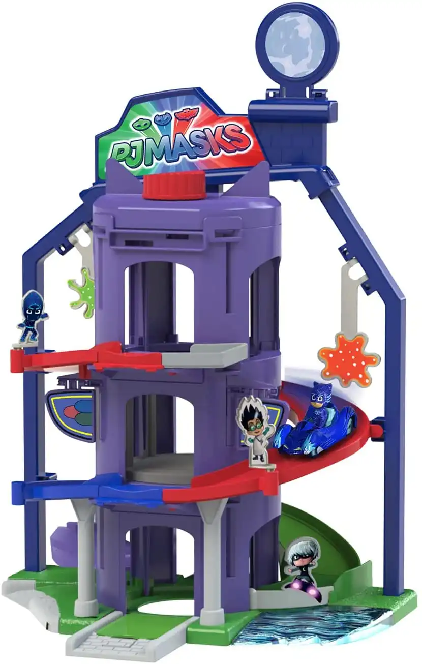 PJ Masks Playset Quartier Generale 43cm Gioco per Bambini con Gattomobile 3+