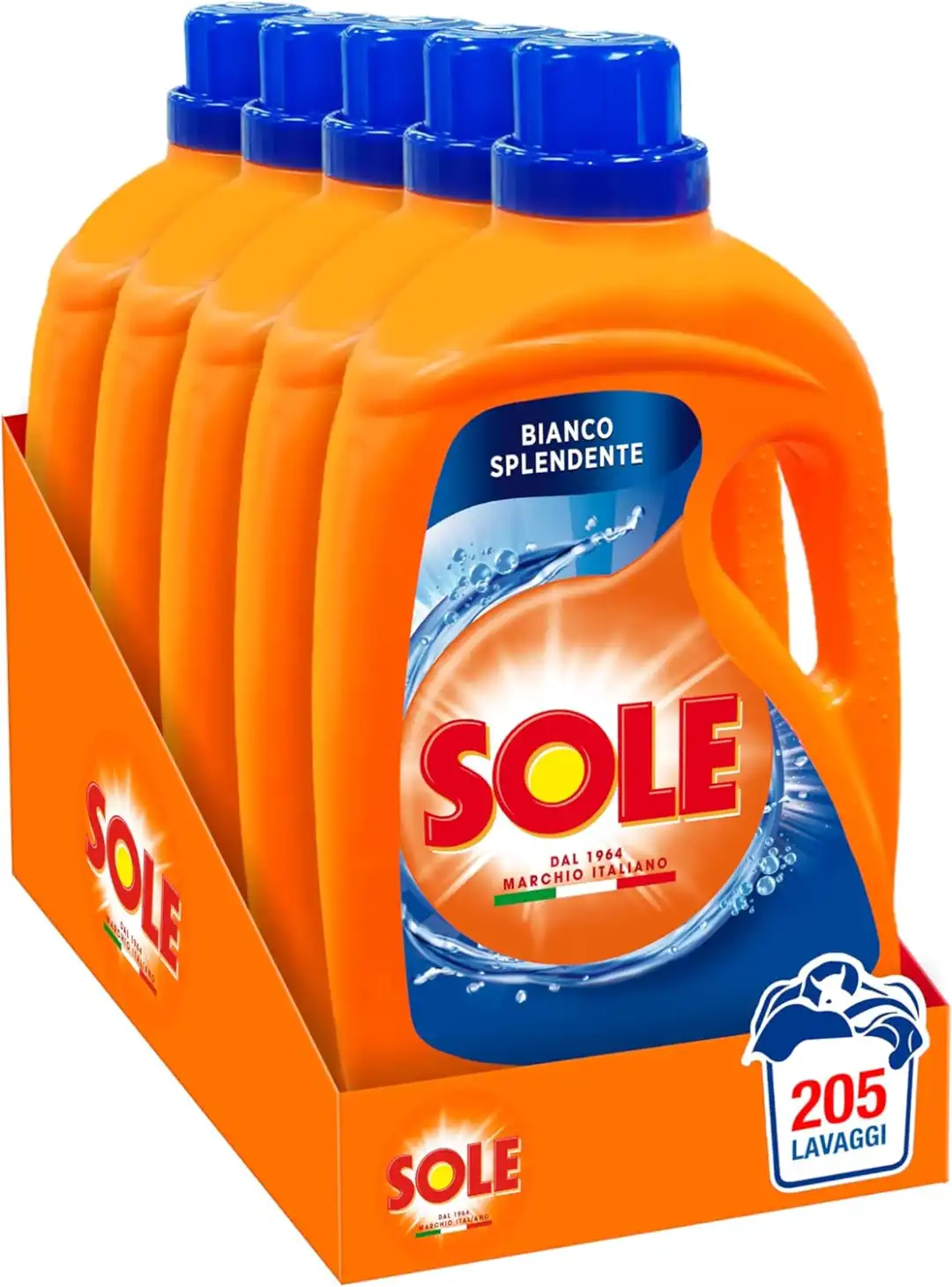 Sole Detersivo Lavatrice Bianco Splendente 205 Lavaggi (5x41) Igienizzante