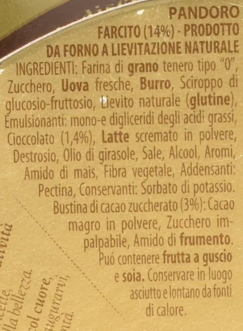 Bauli Pandoro Chocolate Gr.750 Con Crema al Cioccolato e Cacao Zuccherato