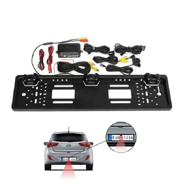 Kit Auto Porta Targa Con Sensore di Parcheggio e Telecamera Portatarga Macchina