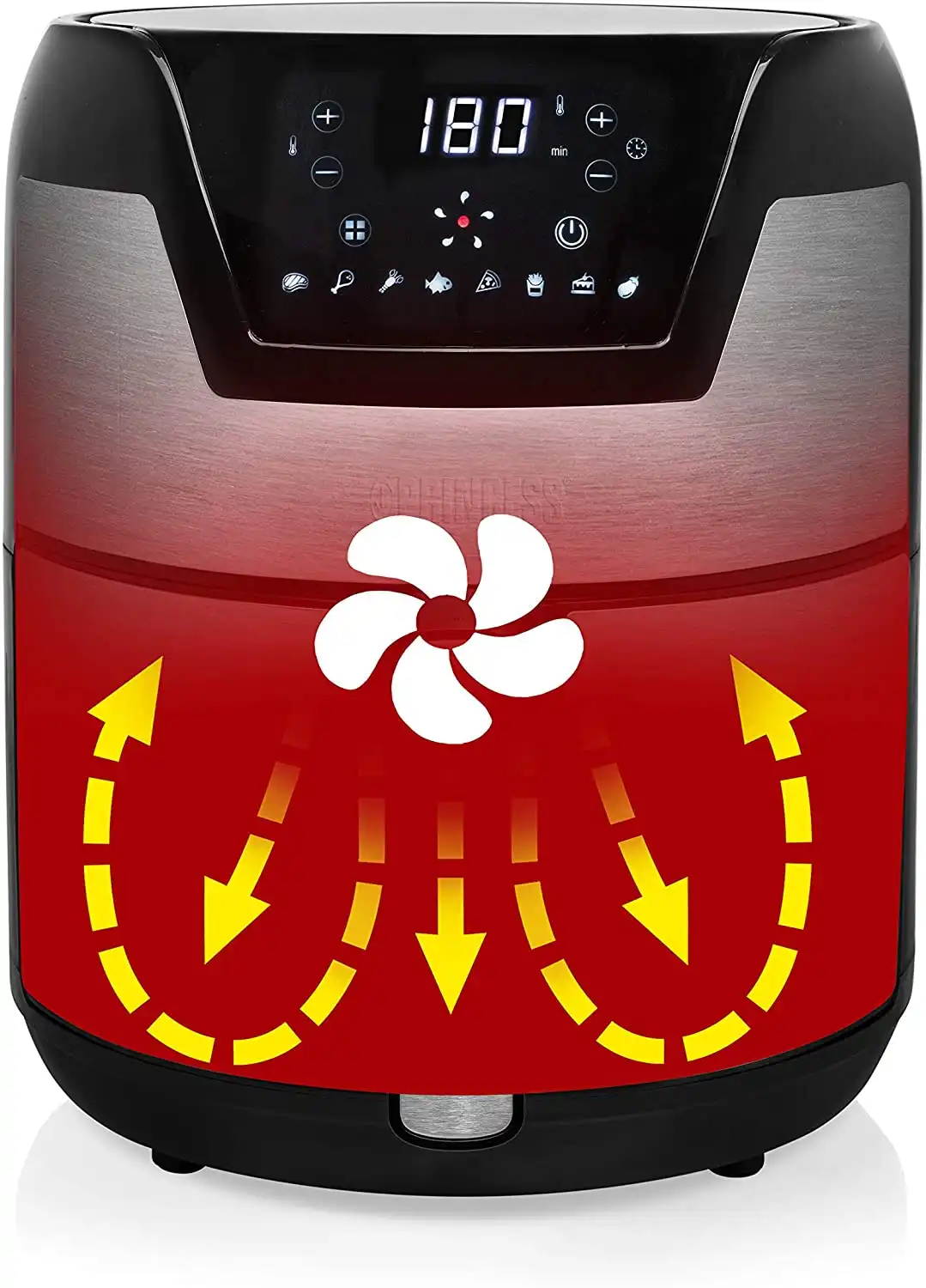 Friggitrice Digitale Aerofryer XXL 1500W 4.5 Litri in Acciaio Inossidabile Nera