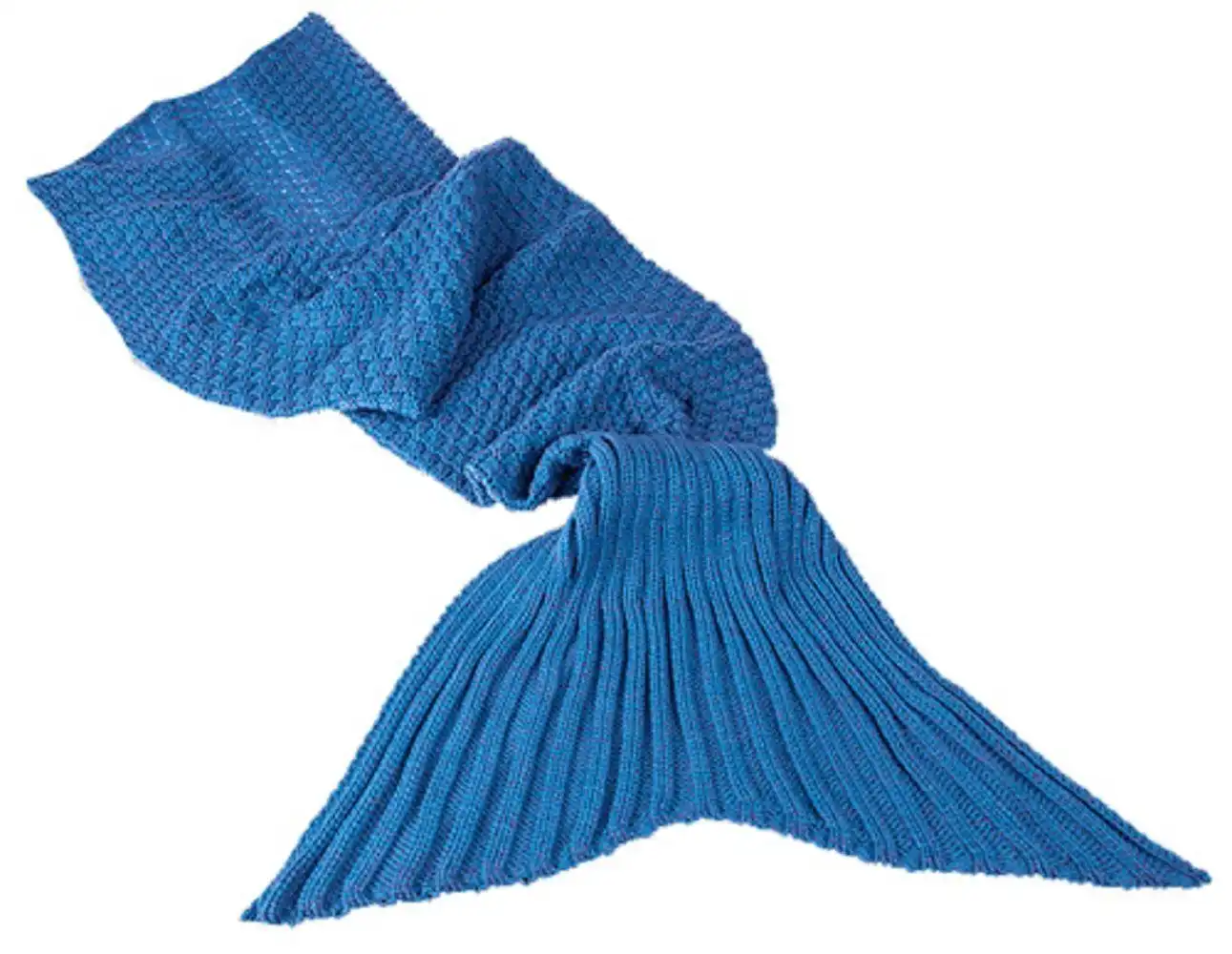 Coperta Plaid Soft A Forma Di Sirena Con Coda 140 x 70 Cm Blu Divano Spiaggia