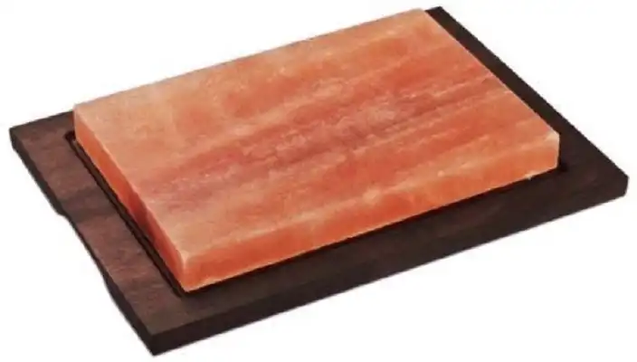 Piastra Pietra Sale Rosa Rettangolare 30 x 20 Cm Su Base In Legno Wenge'