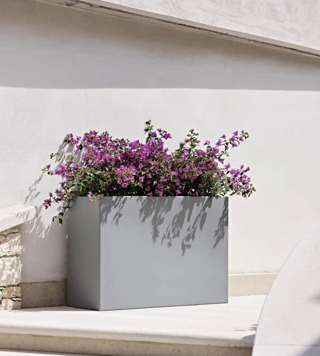 Vaso Fioriera Schio Tower Essential 80cm Bianco in Polietilene 79 x 39 x 70h cm