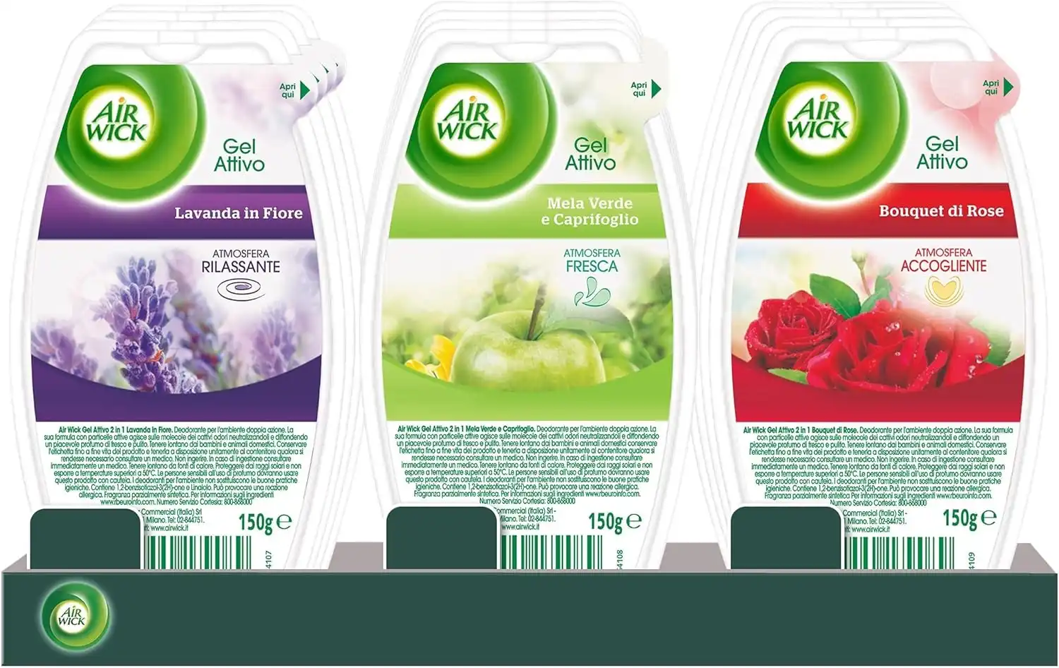 12x Air Wick Deodorante Ambiente Assorbi odori Deodorante Gel Fragranze Miste