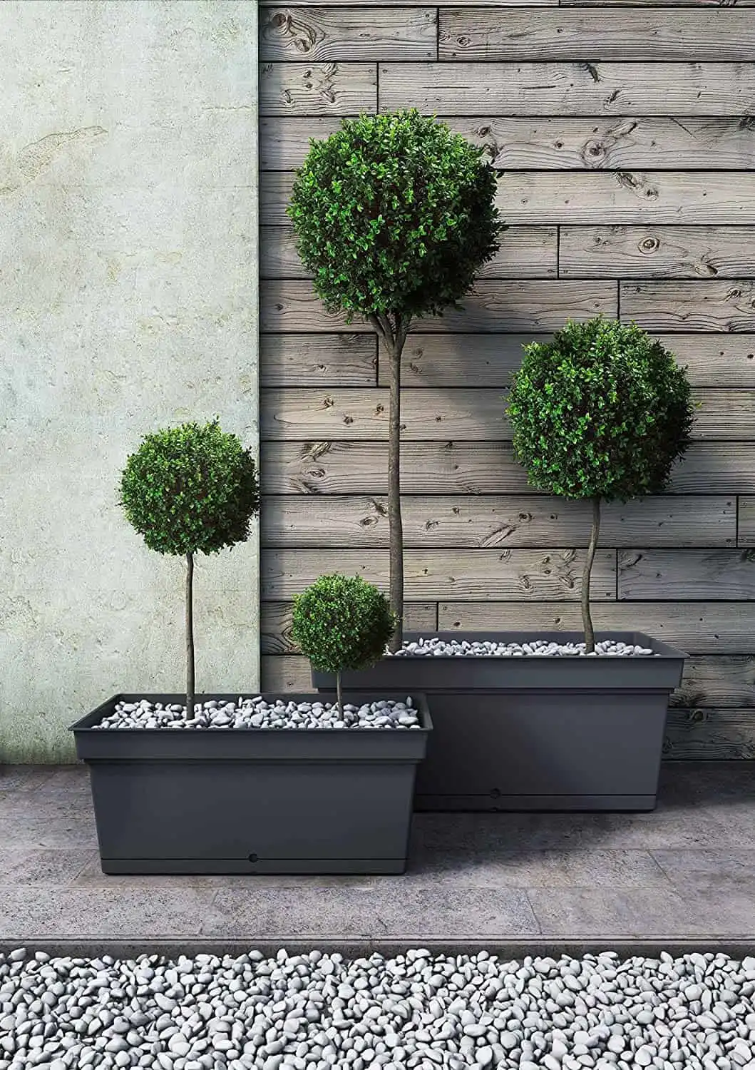 Teraplast Vaso Fioriera Aqua Elements 78 Antracite Plastica Riciclabile 78x38 cm
