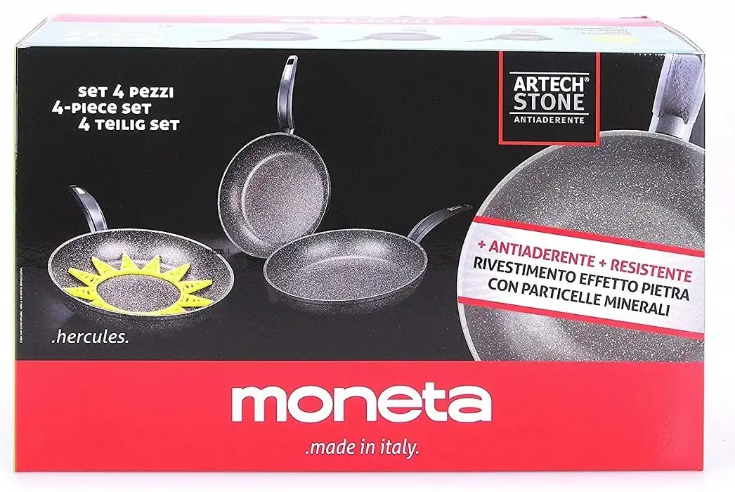 Batteria Padelle 20+24+28Cm Set Padella Moneta Hercules Con Sottopentola