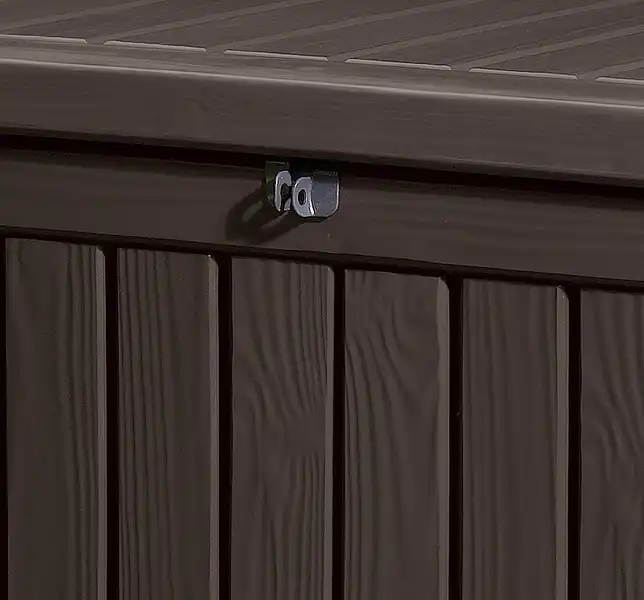 Baule Cassapanca In Resina Seduta Resistente Effetto Legno Marrone Rockwood 570l