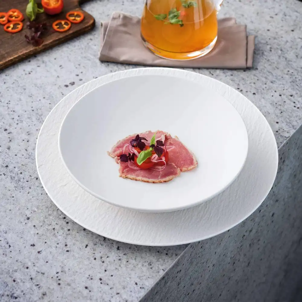 Villeroy&Boch Manufacture Rock blanc Piatto Gourmet 32cm in Porcellana Premium