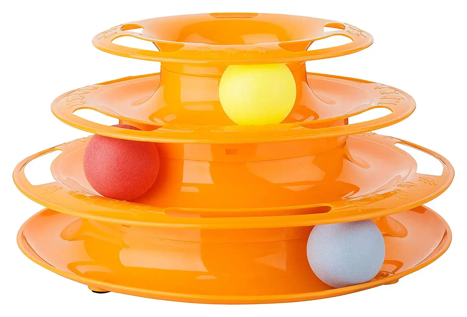 Gioco per Gatti Interattivo Torre Circolare con Sfere 3 Palline Rotanti Gatto