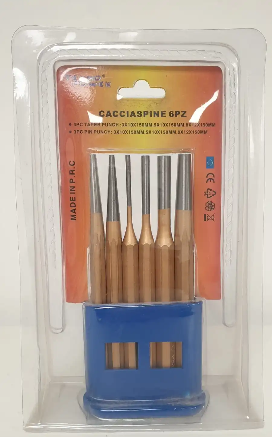 Set Punzoni Cacciaspine 6pz in Acciaio Chrome Vanadium Caccia Spine 6 pz