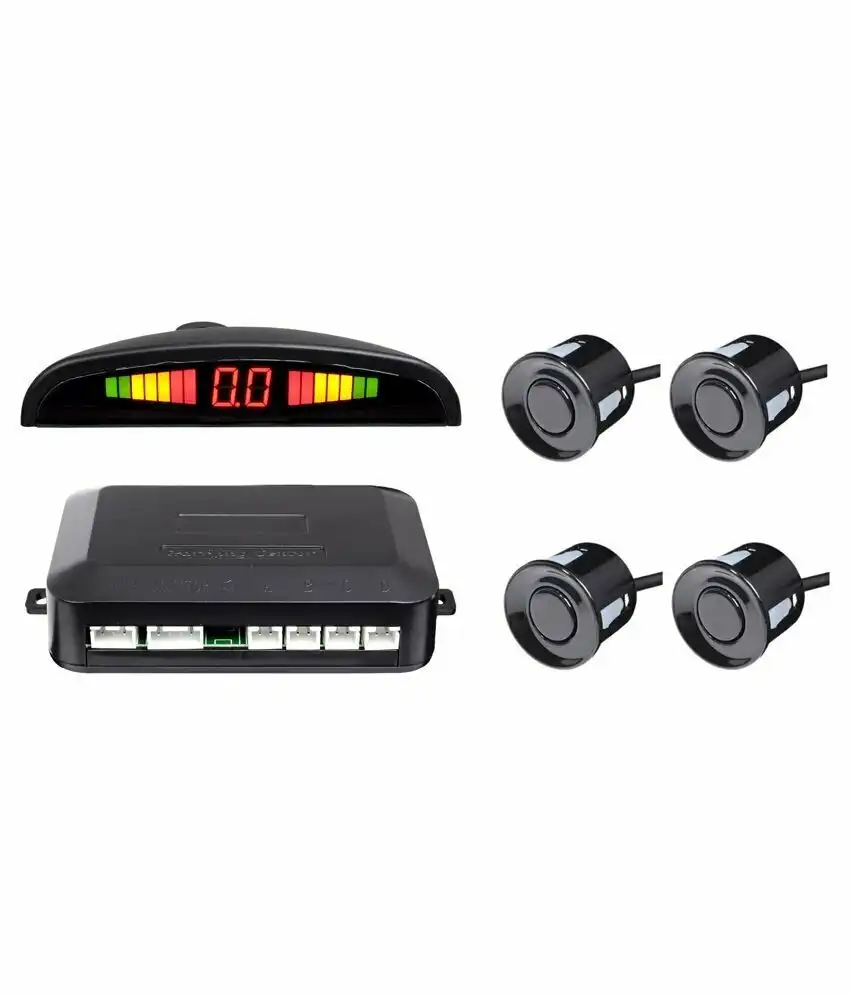 Kit 4 Sensori Di Parcheggio Neri Per Auto Con Display Suono Led Acustico
