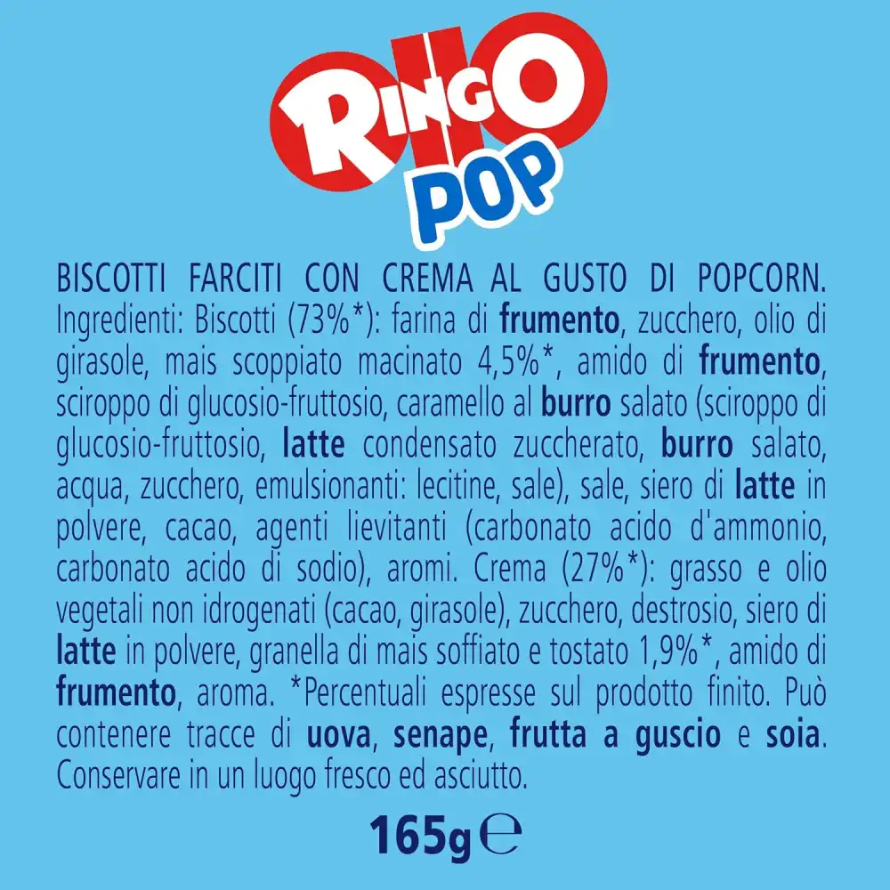 9x Ringo Pop Popcorn Gusto Limited Edition Netflix 9 Confezioni da 165g Snack