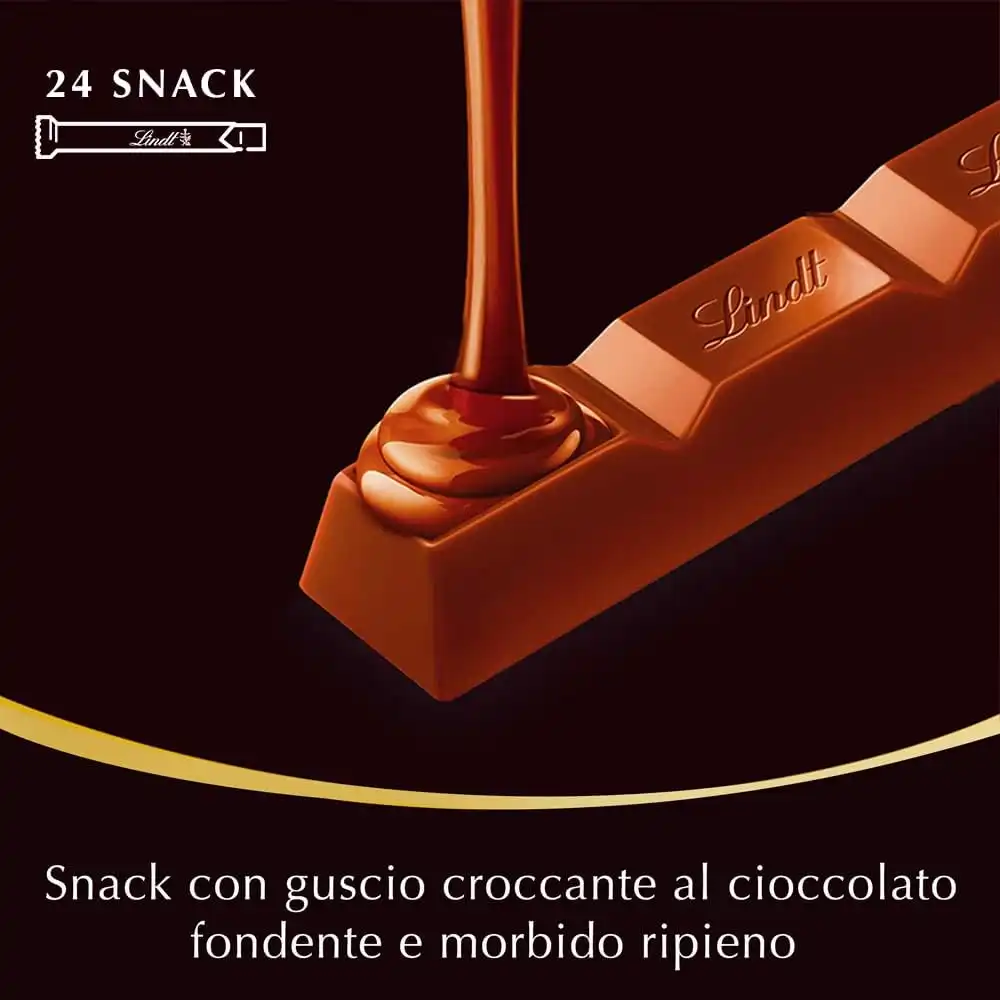 24x Lindt LINDOR Snack Fondente 60% Cacao Formato 38g x 24 pezzi