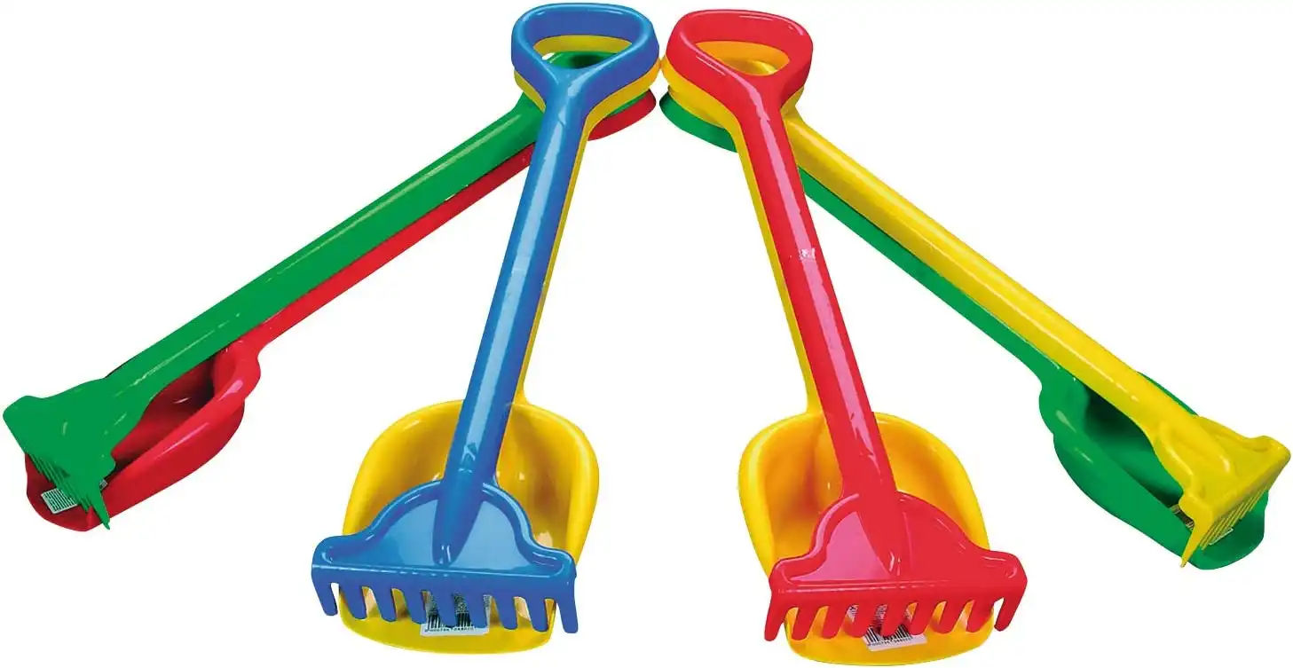 Attrezzi Gioco Bambini Pala e Rastrello Colorati 56cm Spiaggia Giardino Mare