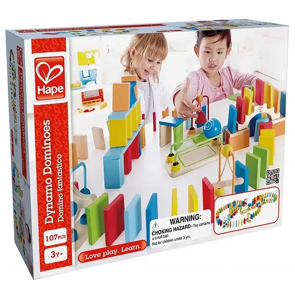100 Pezzi Gioco Domino Dinamico in Legno Stimola la Fantasia dei Bambini