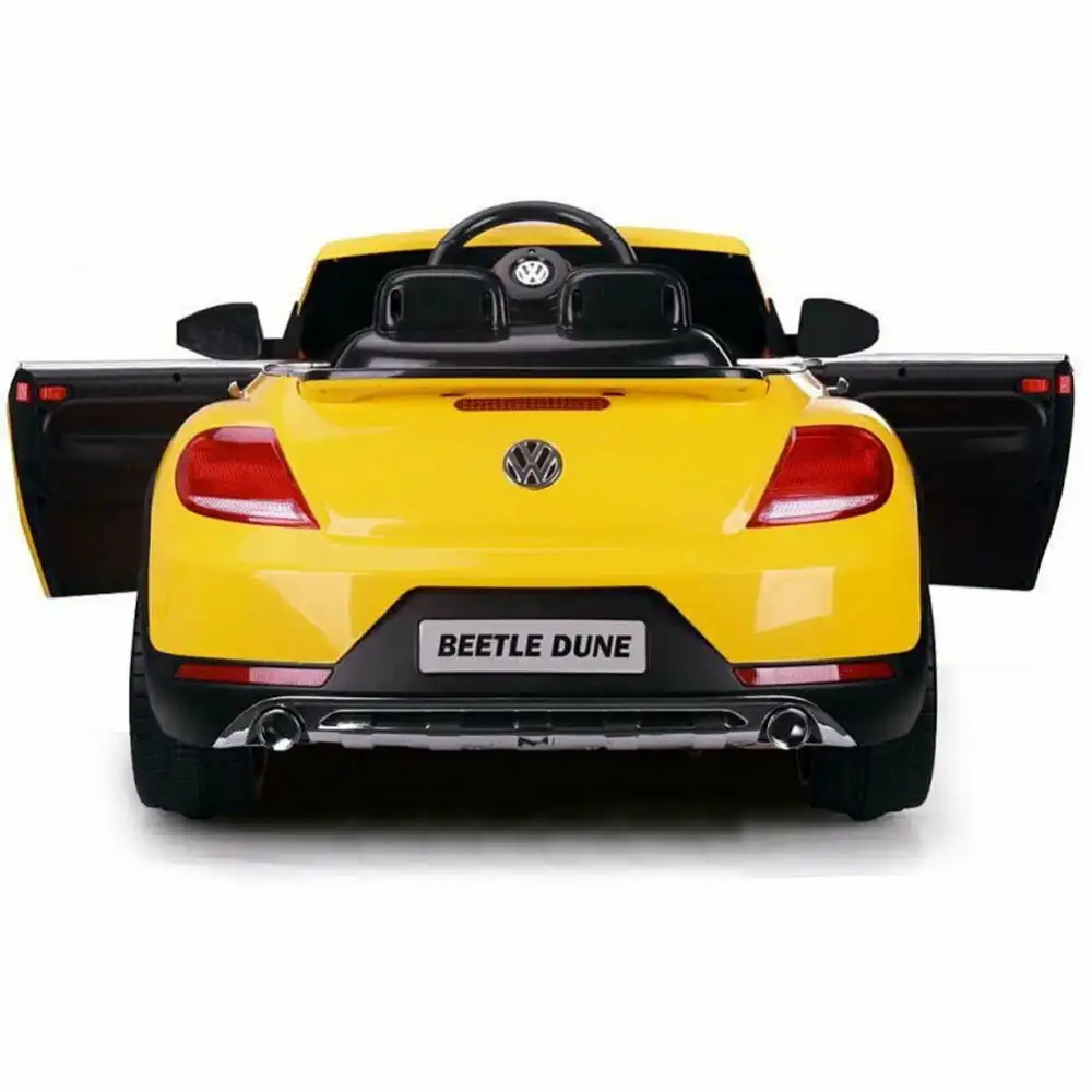 Auto Elettrica Per Bambini Volkswagen Beetle Dune 12V Giallo Sedili in Pelle