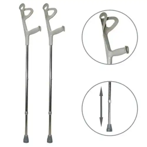 Coppia di Stampelle per Deambulanti Canadese Pieghevole in Alluminio Max 100KG
